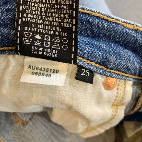 7 For All Mankind Jeans Womens 25 Denim Luxe Twisted Ankle Skinny Exposed Seams - Picture 12 of 14